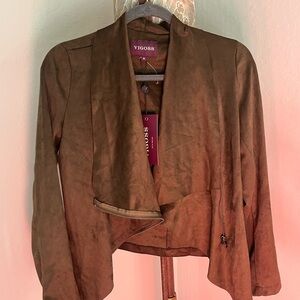 Vigoss olive green Blazer Contemporary Suede Jacket